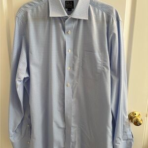 Joseph A. Bank Sky Blue Checkered Dress Shirt 17-36